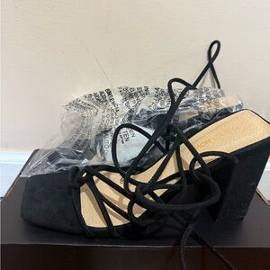 Fashion Nova Black Strappy Heels